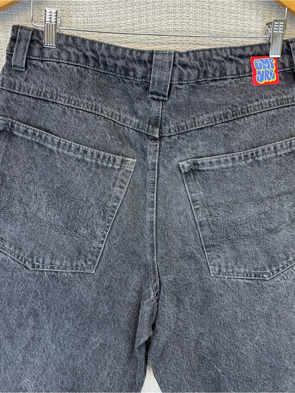Empyre Jeans Mens 32 Denim Black Outdoor Streetwear Y2K Relaxed Baggy Hip Hop - Picture 8 of 11